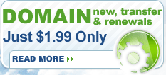 1.99 Domain Renewal, Cheap Domain Renewal, Transfers, Registration